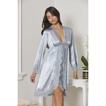 Pierre Cardin 7045 Kadın Dantelli Saten 4'lü Set-mist