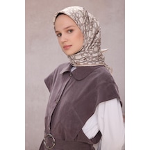 BELLİ Geometrik Desen İpek Twill Eşarp 4214d01 Taş - 87
