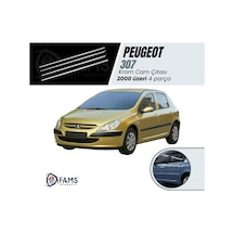 Peugeot 307 Hb Krom Cam Çıtası 4 Prç. 2000 Üzeri P.  Çelik