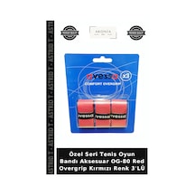 Özel Seri Tenis Oyun Bandı Aksesuar Og-80 Red Overgrip Kırmızı Renk 3'lü