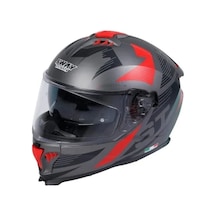 Sway Sw 865 St Kapalı Kask Gri - Kırmızı