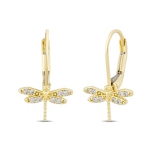 14 Ayar Taşlı Yusufçuk Halka Altın Küpe