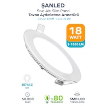 18w Tasarruflu Led Yuvarlak Beyaz Işık Sıva Altı Slim Panel Tavan Aydınlatma Armatürü-1 Adettir