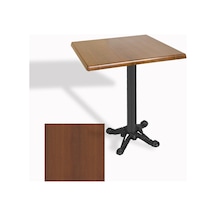 Çipa Döküm Ayak Kare Masa 70x70 Cm - Werzalit, Wermodin Ve Allzalit Tabla - Koyu Ahşap Çok Renkli
