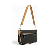Just Polo Kadın Günlük Kullanıma Uygun Su Geçirmez Şık El Ve Omuz Çantası Shopper Ebat: 23 X 14 Cm Siyah - Taba