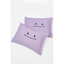 Eponj Home 2li Yastık Kılıfı Oxf. Lububu Lila Siyah-kahve
