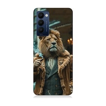 Tecno Camon 18 Uyumlu Puro İçen Aslan Desenli Silikon Kılıf