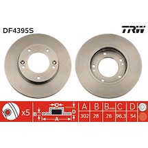 Ön Fren Aynası Adet Kıa Sorento 2.4 İe 16v-2.5 V6 Crdı-3.5 V6 24v 02 302x28x5dlxhavalı Df4395