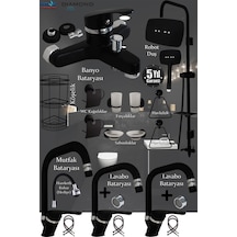 Banyo Duş Lavabo Mutfak Bataryası Musluk Armatür Robot Siyah