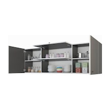 Kenzlife hazır mutfak lucida gri 060*150*32 mutfak banyo dolabı kapaklı raflı