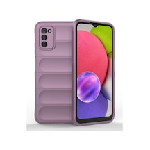 Samsung Galaxy  Uyumlu,  A03s Kılıf Optimum Silikon - Mor