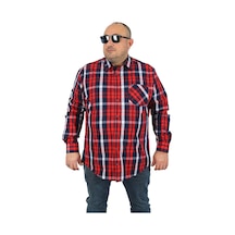 Moc Grande Mocgrande Büyük Beden Erkek Cepli Gömlek Colourful Square 23364 B
