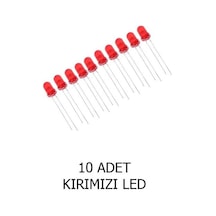 5mm Kırmızı Mantar Led Diyot Yüksek Parlaklık - 10 Adet Paket