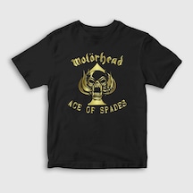 Presmono Unisex Çocuk Gold Ace Of Spades Motörhead T-shirt Siyah