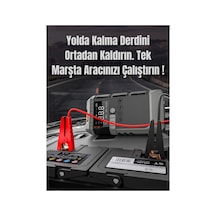 4'ü 1 Arada Şarjlı Akü Ateşleyici Lastik Şişirici Powerbank Led Işık 12000mah