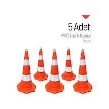 5'li Pvc Trafik Konisi Seti 75 Cm Trafik Dubası-3625