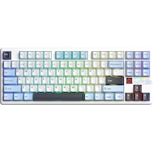 Aula F87 Pro V2 Mekanik Rgb Tkl Star Vector Switch Kablosuz Makrolu Hot Swap Klavye Lacivert