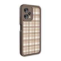 Redmi Note 12 5g Kılıf Kamera Korumalı Baskılı Arka Yüzey Klfs Klas Kapak - Açık Kahve Açık Kahve