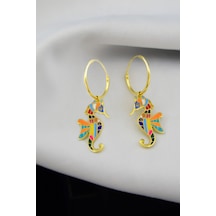 925 Ayar Gümüş Mineli Denizatı Model Halka Küpe UVPS301108 925 Ayar Gümüş Mineli Denizatı Model Halka Küpe UVPS301108