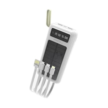 Acl Güneş Enerjili Solar 20.000 Mah 4lü Kablolu Led+fenerli Powerbank
