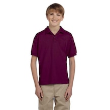Tezzgelsin Erkek Çocuk Polo Yaka Kısa Kol Okul T-shirt Bordo