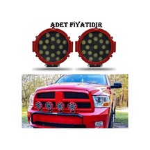 Off Road Sis Lambası 17 Ledli 51 Watt Kırmızı Çerçeve 12-48V