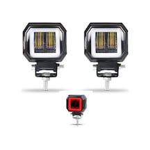 Motosiklet Atv Utv Kamyon Tekne Sis Farı KIRMIZI Angelli 2 Adet