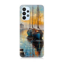 Samsung Galaxy A33 Uyumlu Limanda Günbatımı Huzuru Desenli Silikon Kılıf Çok Renkli