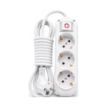 3 Lü Priz 2 Metre Uzatma Kablosu Anahtarlı Topraklı 3500w Işıklı Aç-kapat Düğmeli Grup Priz Ce Tse Iso 9001 Belgeli Almera Tüm Elektronik Cihazlarla Uyumlu Diğer