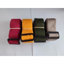 Bordo, Portakal, Haki Yeşil Ve Bej Renk Valiz Kemeri 4 Cm 4 Adet Çok Renkli