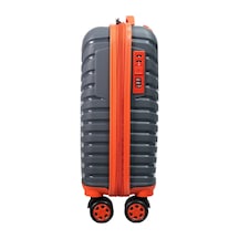 Pp Underseat Küçük Boy Gri -turuncu Valiz 46x34x19 Cm 4 Tekerlek Şifreli Kilit Altın
