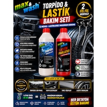 Max&wash Torpido & Lastik Bakım Seti Torpido Parlatıcı Süt 1 Kg + Lastik Parlatıcı 1 Kg 2 Adet Fıs Fıs Hediyeli