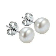 8,5 Mm Doğal İnci Kadın Küpe Beyaz Gümüş