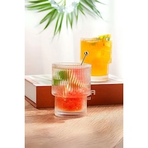 Mithra Life 2 Adet 300 Ml Origami Stil Isıya Dayanıklı Su Meşrubat Kahve Cam Bardak Mıt1199 Şefaf