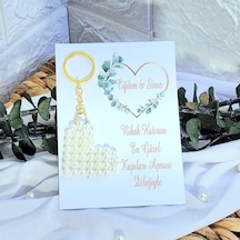 Kalp İnci Anahtarlık Nikah Nişan Hediyelik Nikah Şekeri 10 Adet