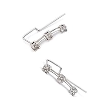 Zirkon Taşlı Gümüş Tek Earcuff Küpe
