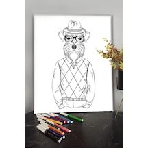 Köpek 1 40x30cm Çocuklar Için Özel Boyanabilir Tablo Tuval Mandala Kalem Hediyesi Yoktur.