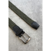 Erkek Hasır Örgü Kemer Haki