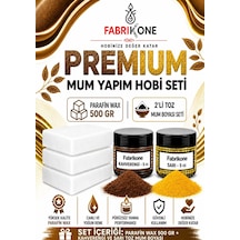 Premium Mum Yapım Hobi Seti - Parafin Wax 500 Gr - 2'li Toz Mum Boyası Seti - Kahverengi, Sarı Bkfabpw5002khsr Karışık