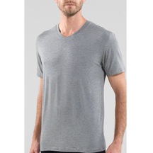 Blackspade 9308 Erkek Silver V Yaka Kısa Kol Gri T-Shirt