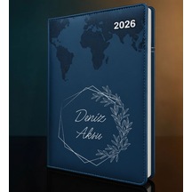 Bk Gift Kişiye Özel İsimli Termo Sert Kapak 2026 Lacivert Ajanda -9, Öğretmenler Günü Hediyesi, Yeni İş Hediyesi 35279 Bk Gift Renkli