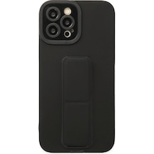 Apple iPhone Uyumlu  12 Pro Max Kılıf Mega Standlı Silikon -  Siyah