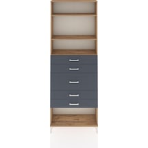 Arges Dolap 3 Raflı 5 Çekmeceli 88x30x243 Çam-antrasit Atlas Çam