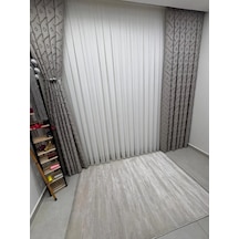 Nivemeshome Sedef Gri 1/3 Pileli Fon Perde 80x260