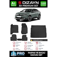 S-dizayn Citroen C4 Hybrid 3d Pro Havuzlu Paspas Ve Üst Bagaj Havuzu Seti 2'li Set 2025 Üzeri A+ Kalite