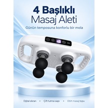 Beyaz 4 Toplu Masaj Aleti Şarjlı Ve Dijital Ekranlı