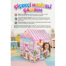 100x70 Cm Pembe Çiçekçi Dükkanı Temalı Kolay Kurulumlu Eğlenceli Çocuk Oyun Evi Çadırı Çok Renkli