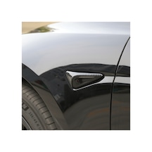 Red Lion Parts Tesla Model Y Uyumlu Parlak Karbon Fiber Görünümlü Yan Kamera Sinyal Kaplama