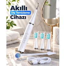 Şarjlı Akıllı Diş Temizleme Cihazı 5 Farklı Temizleme Modlu Hassas Bakım Cihazı Beyaz