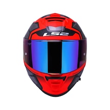 Ls2 Storm 2 Faster Full Face Motosiklet Kaskı Gökkuşağı Vizörlü Mat Kırmızı - Titanyum
